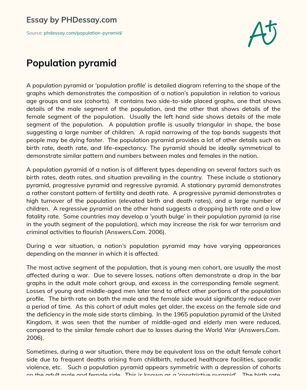 Population Pyramid essay