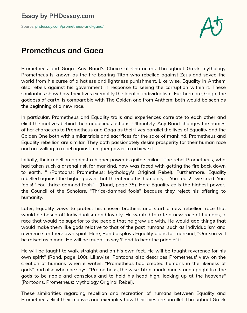Prometheus and Gaea essay