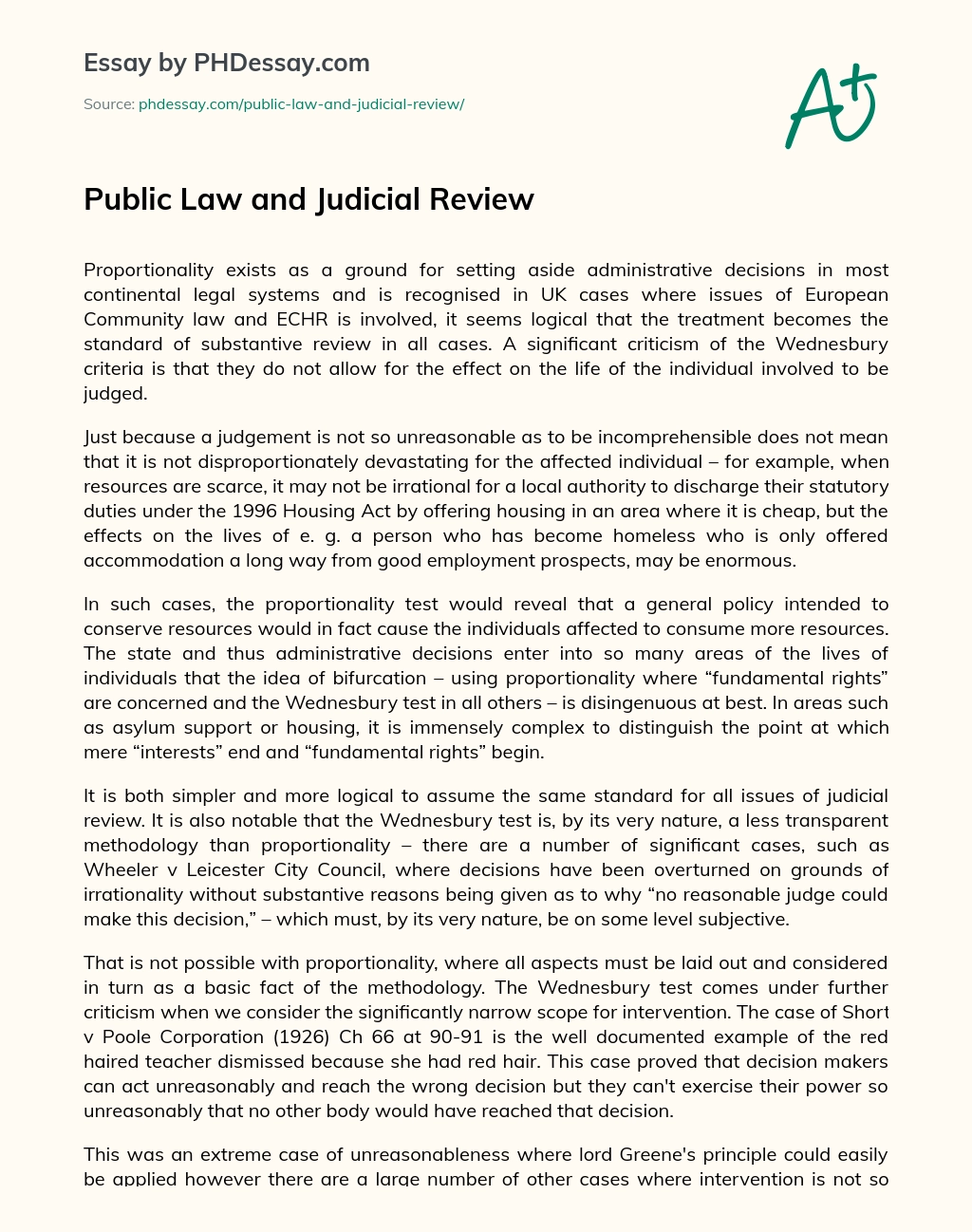 judicial review essay topics