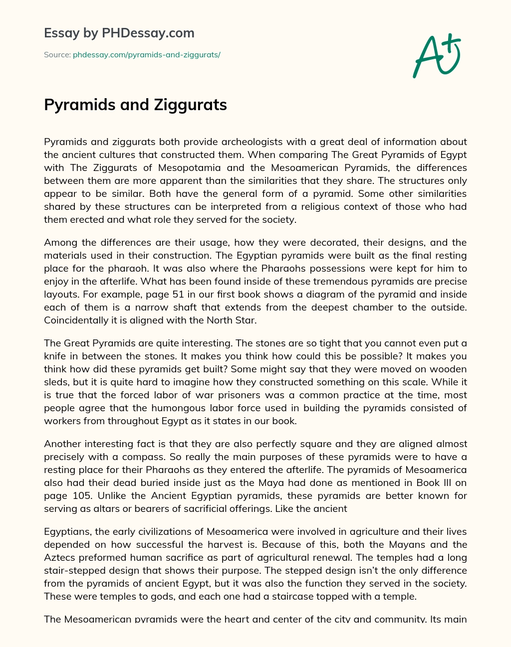 Pyramids and Ziggurats essay