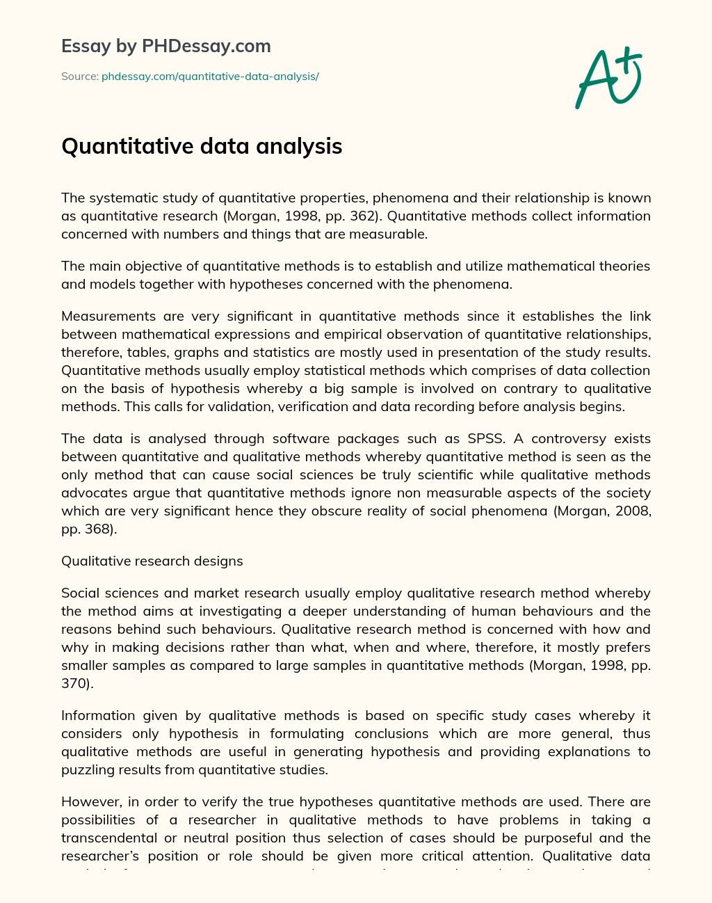 Data Analysis In Quantitative Research Example