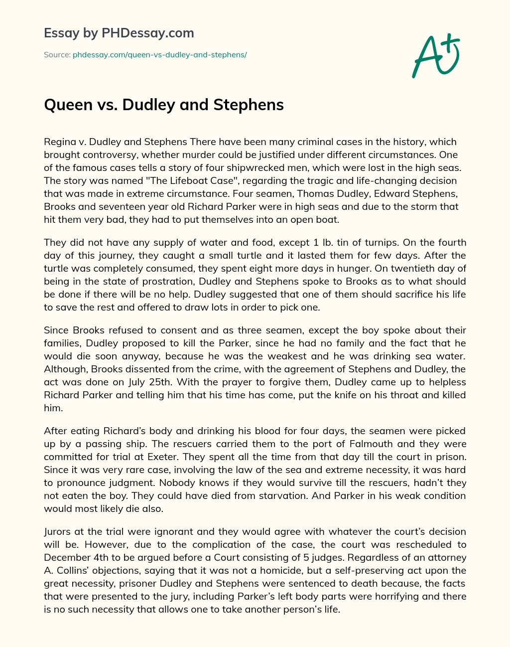 queen v dudley and stephens
