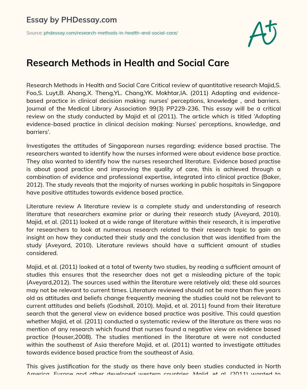 importance of research in health and social care