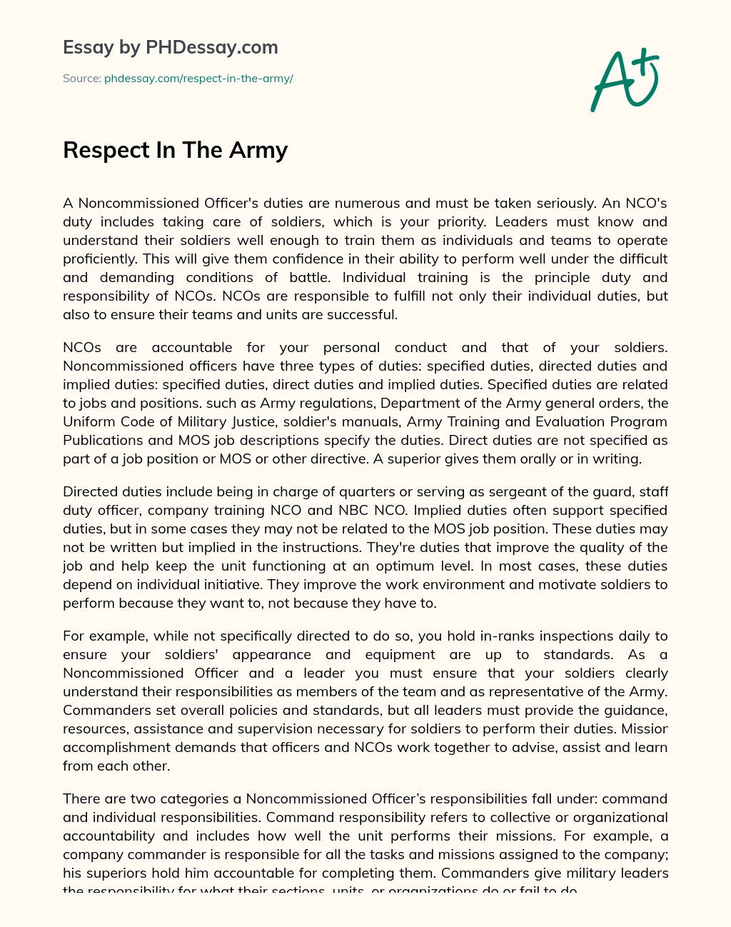army essay writing format
