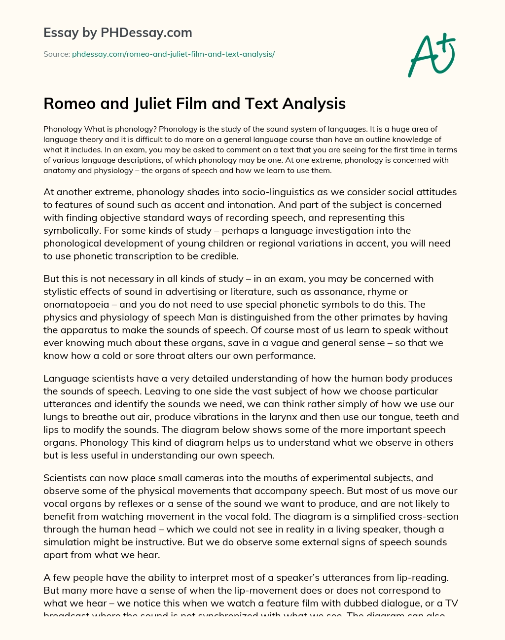 Romeo And Juliet Film And Text Analysis Phdessay Com