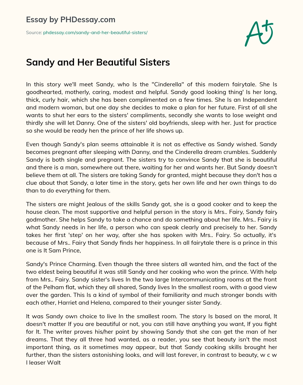 Sandy and Her Beautiful Sisters essay