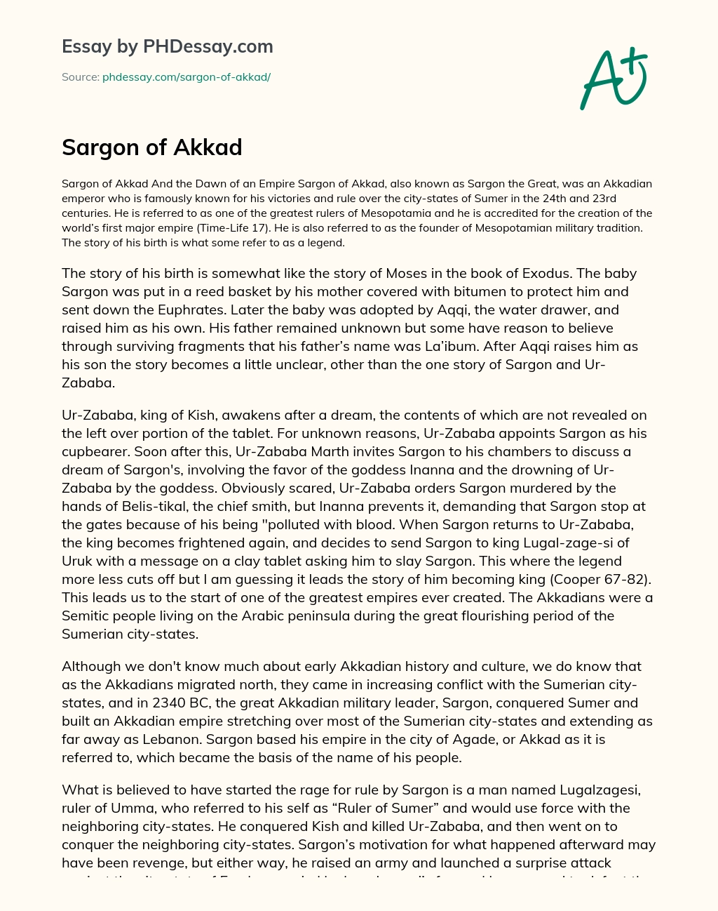 Sargon of Akkad essay
