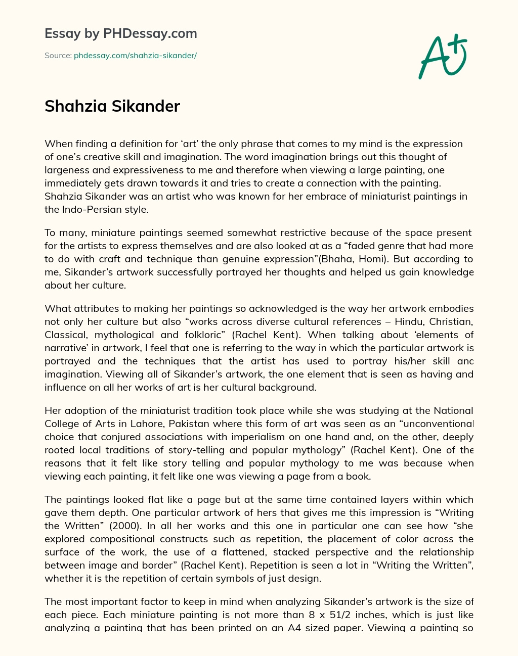 Shahzia Sikander essay