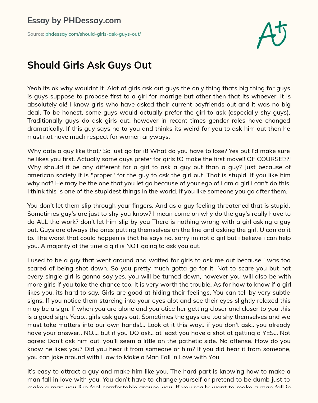 Questions for a girl to ask a guy
