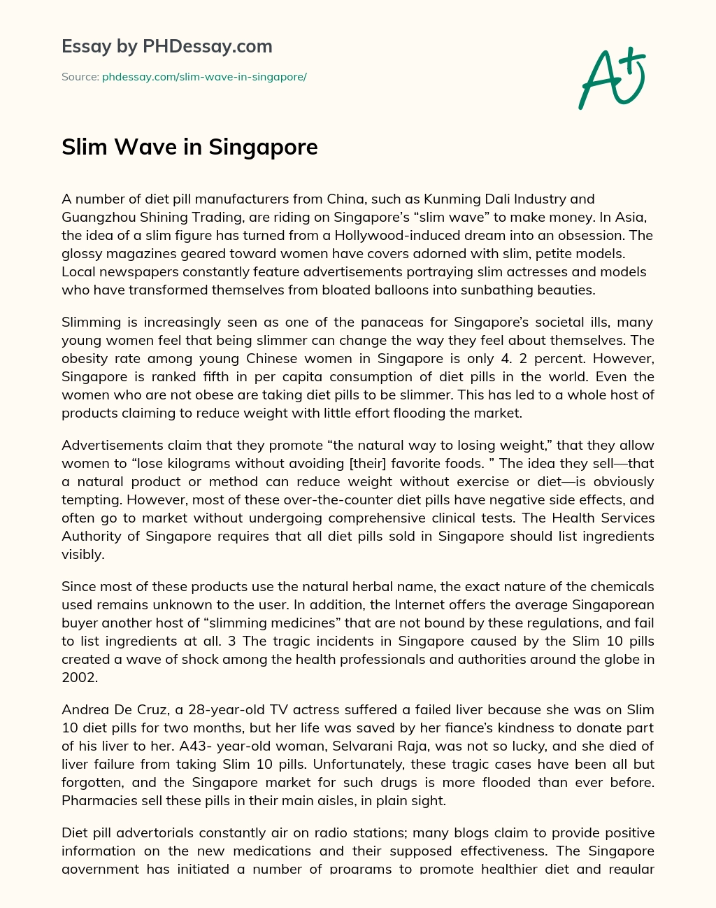 Slim Wave in Singapore essay