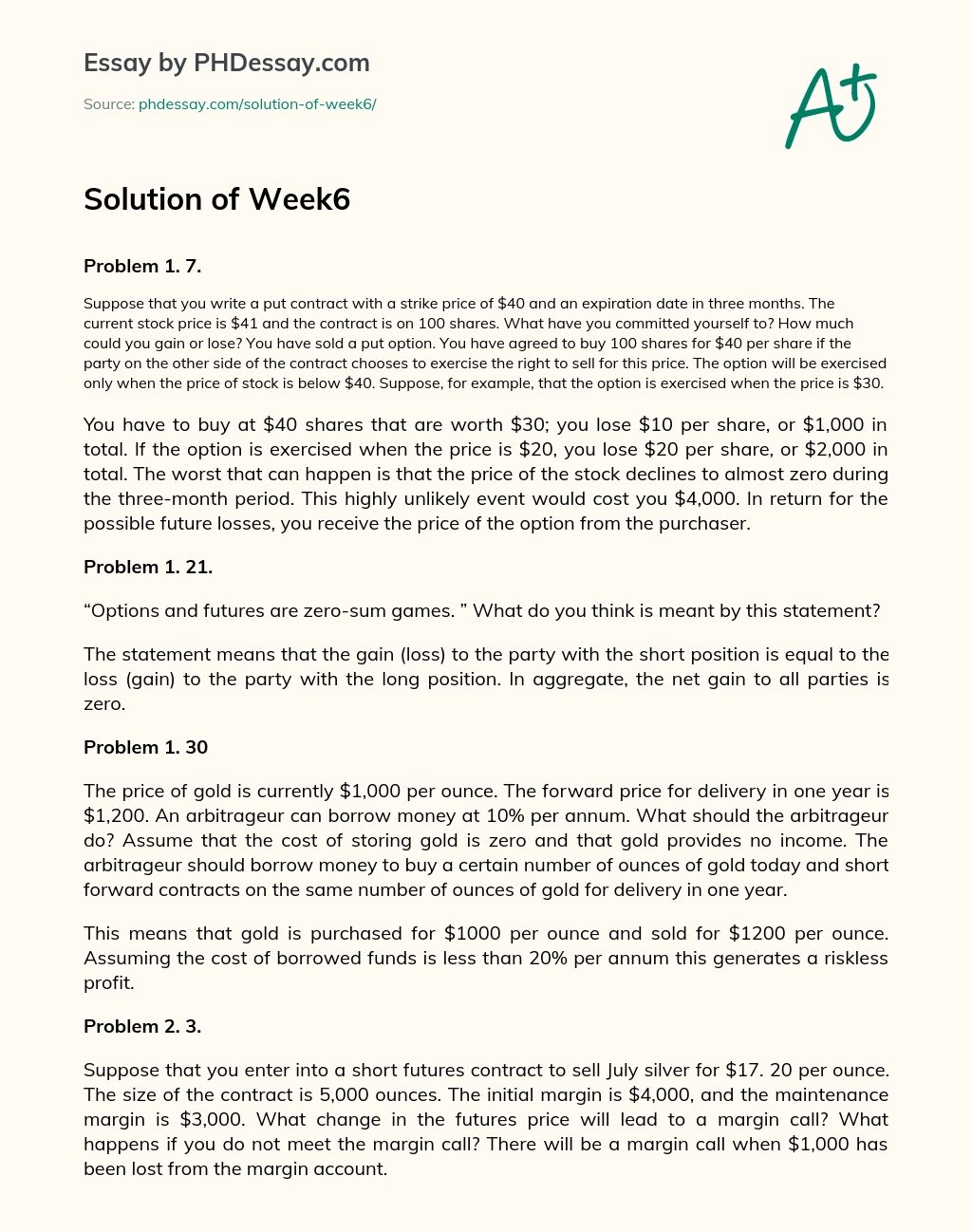 Solution of Week6 essay