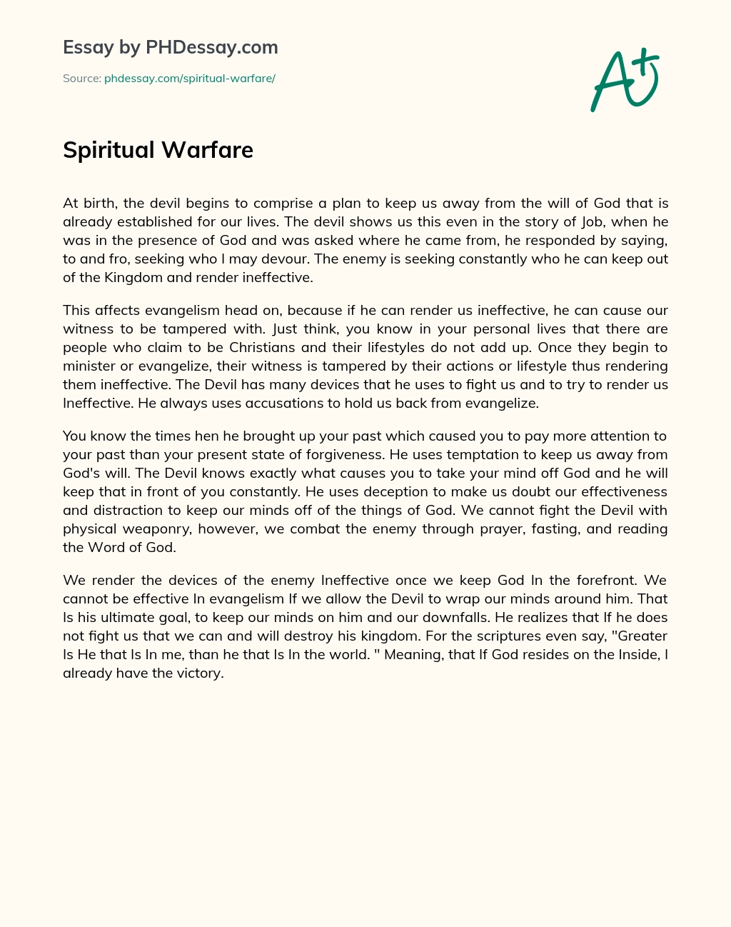 Spiritual Warfare essay
