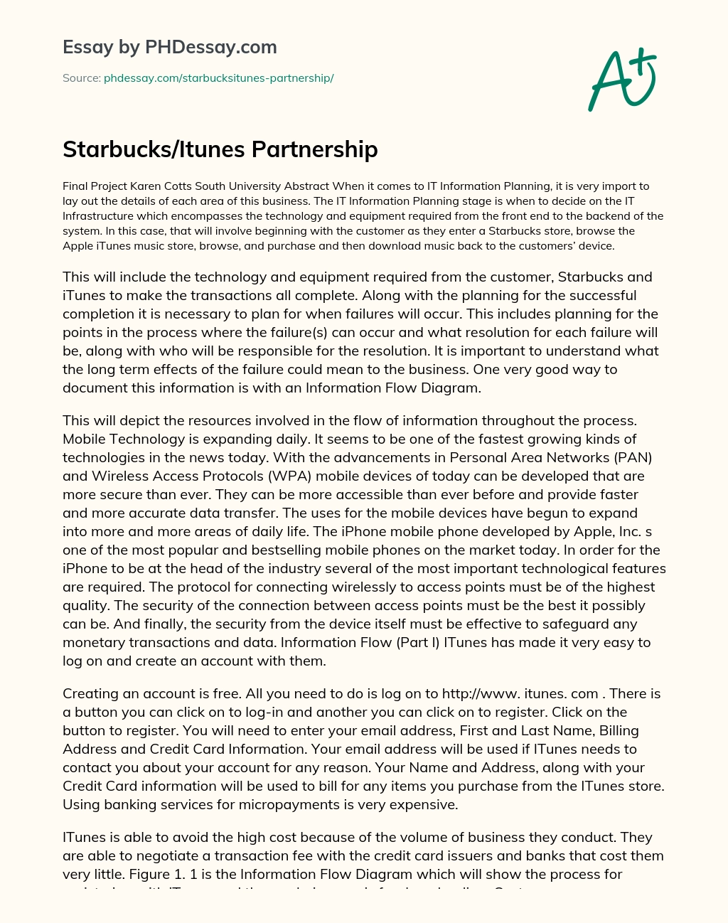 Starbucks and iTunes Partnership essay