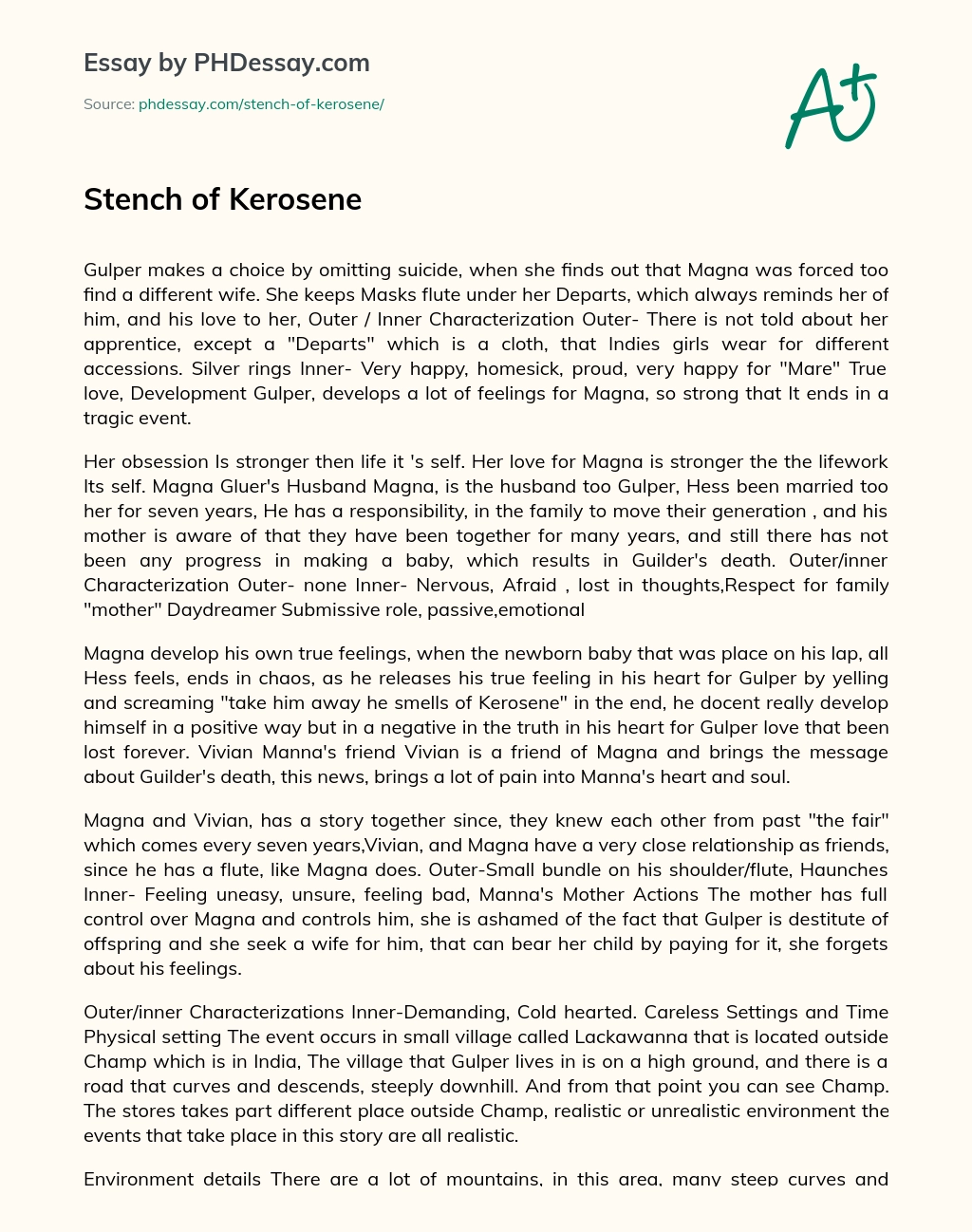 Stench of Kerosene essay