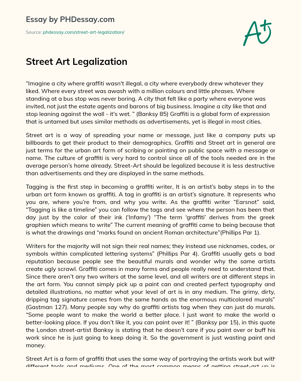 Street Art Legalization essay