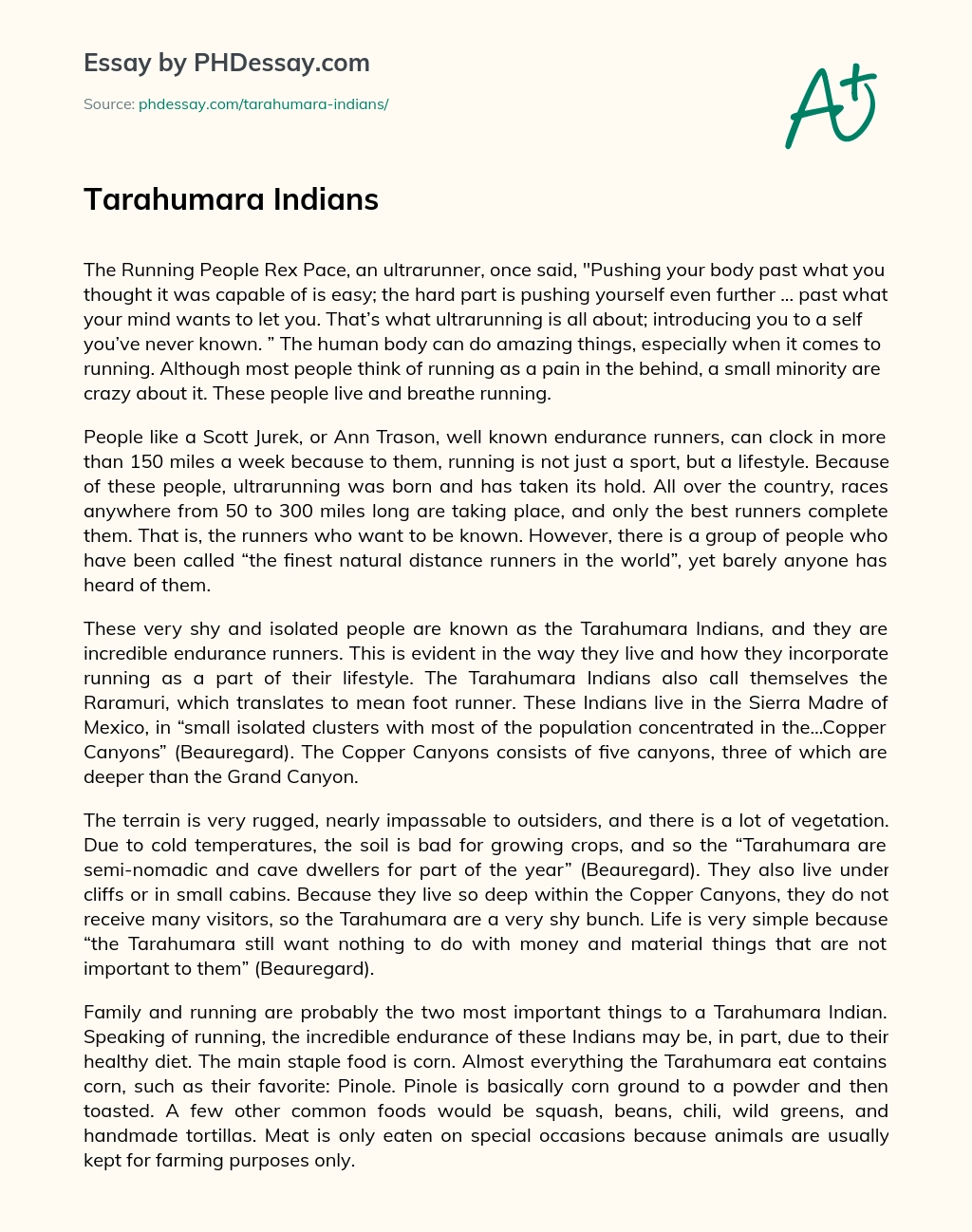 Tarahumara Indians Phdessay Com