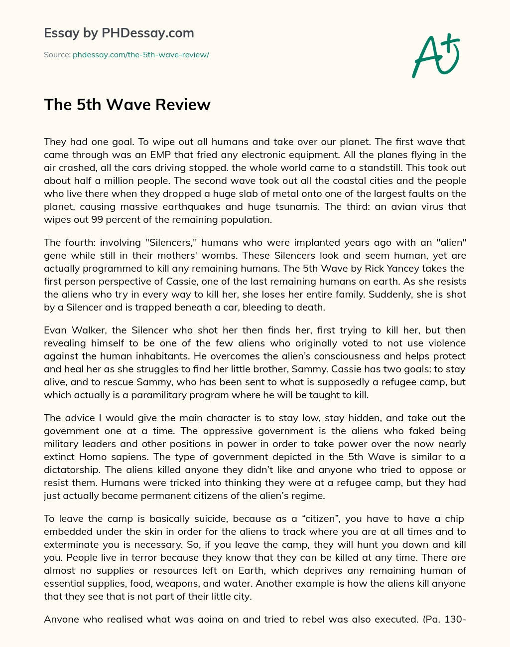 The 5th Wave Review essay