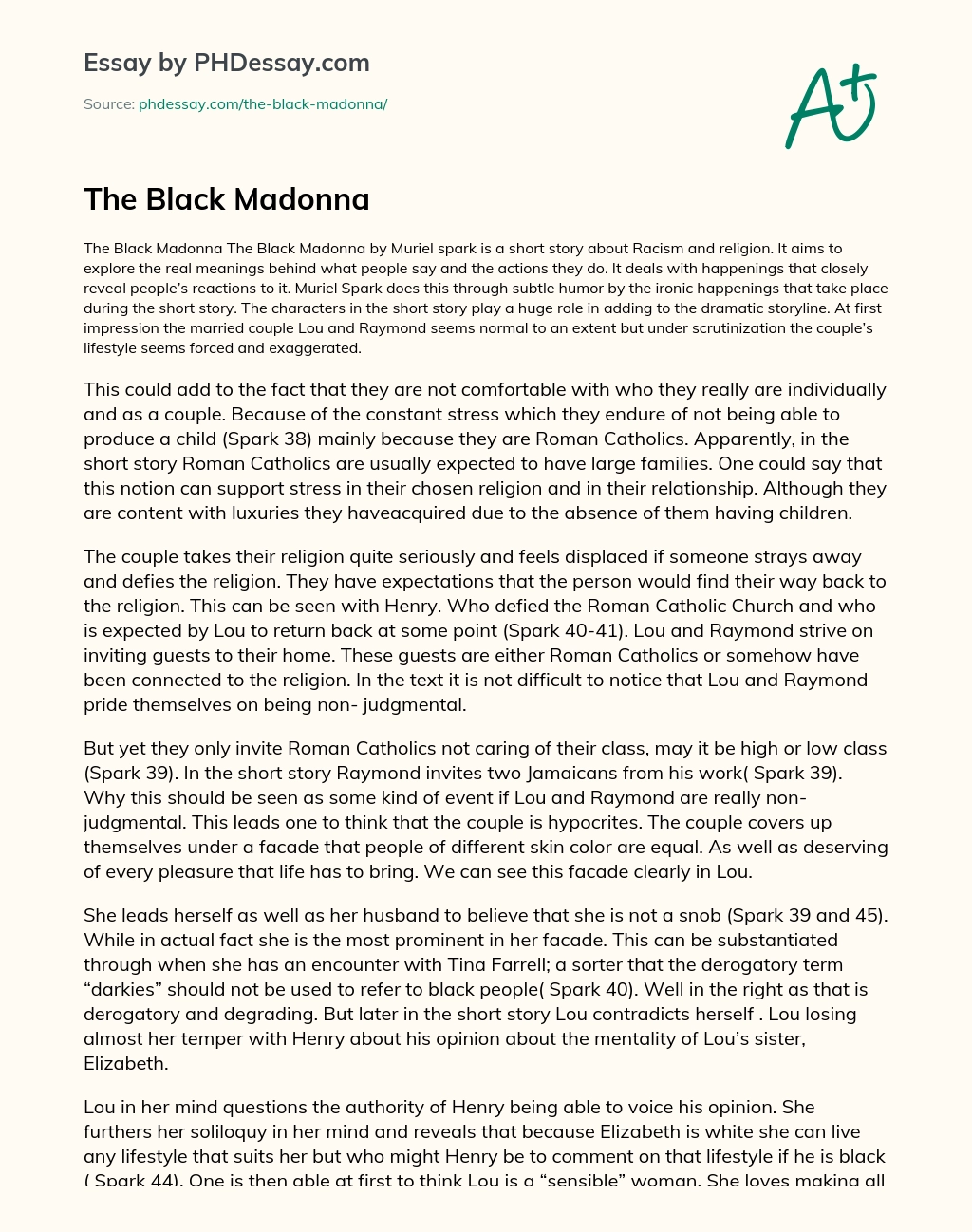 The Black Madonna essay