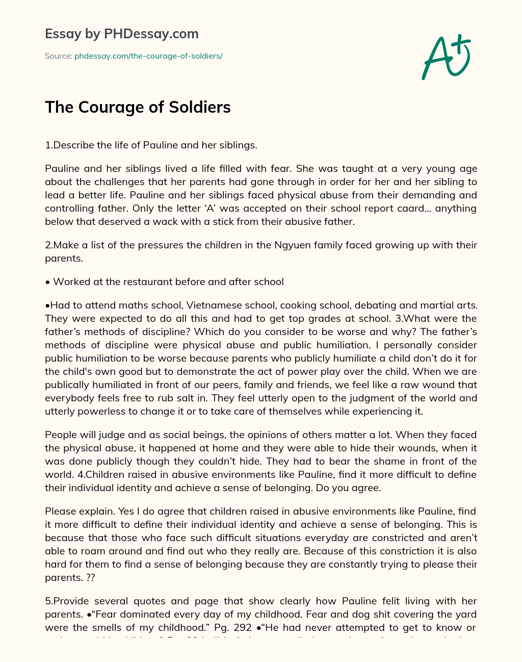 an essay on courage