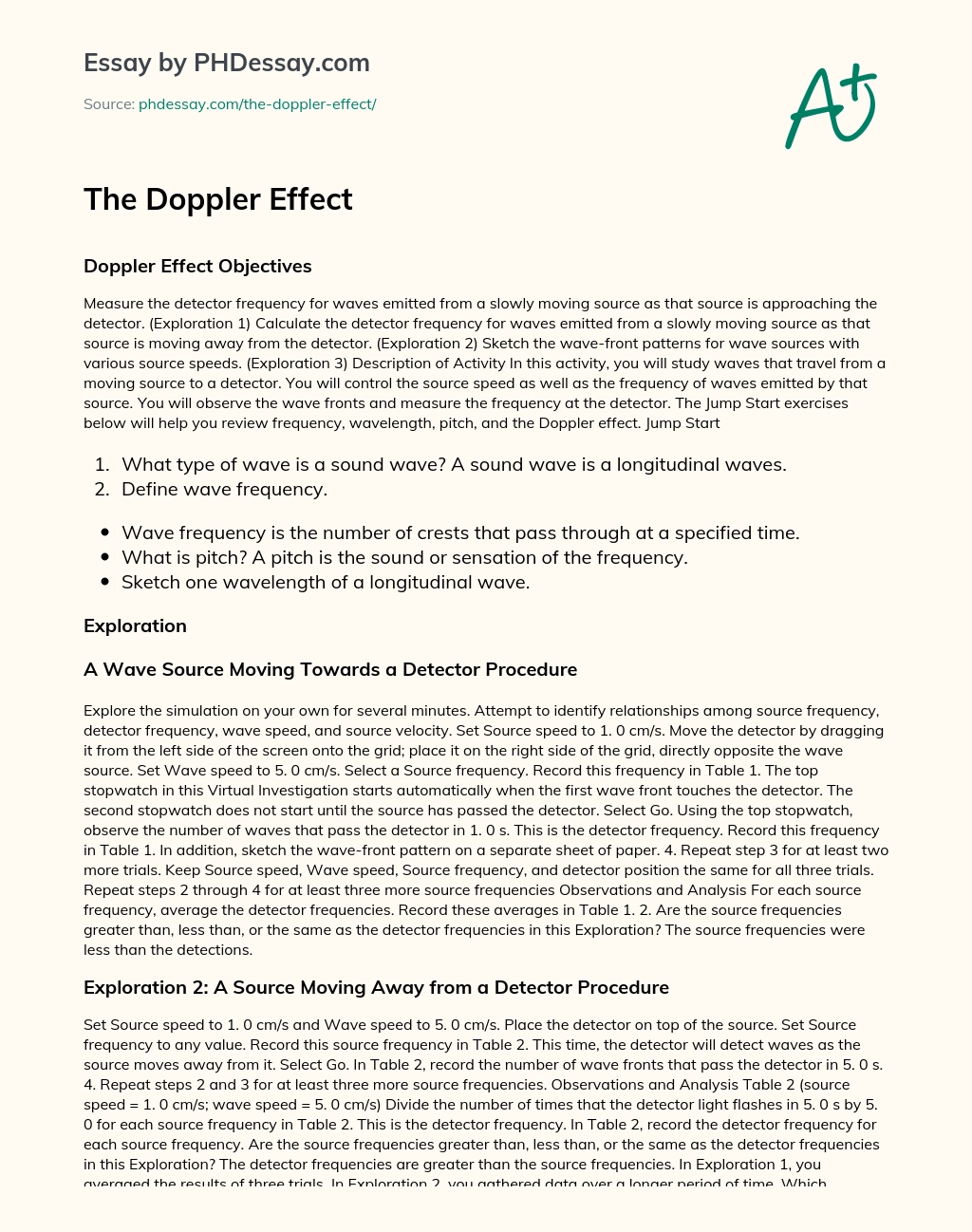 The Doppler Effect essay