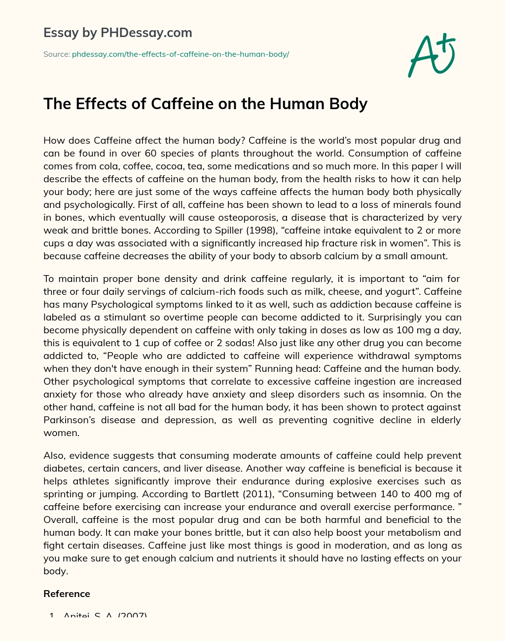 The Effects of Caffeine on the Human Body essay