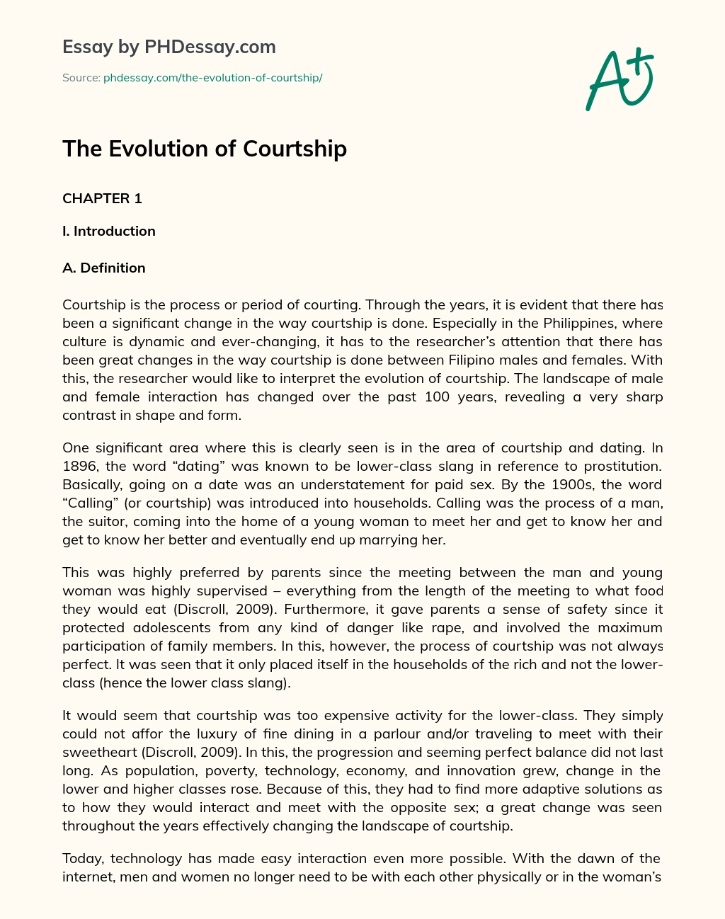The Evolution of Courtship essay