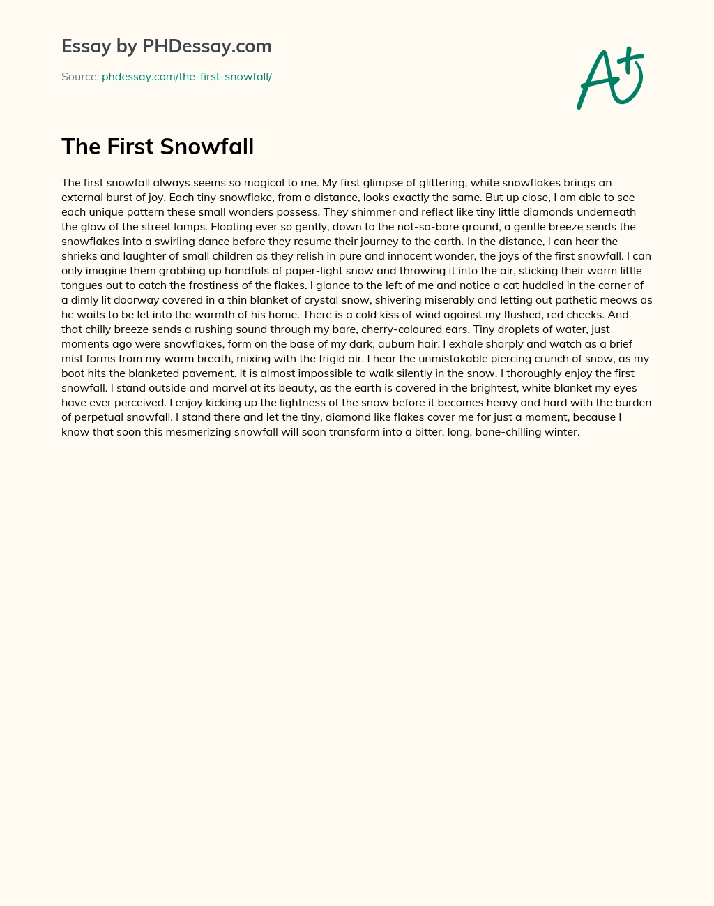 The First Snowfall essay
