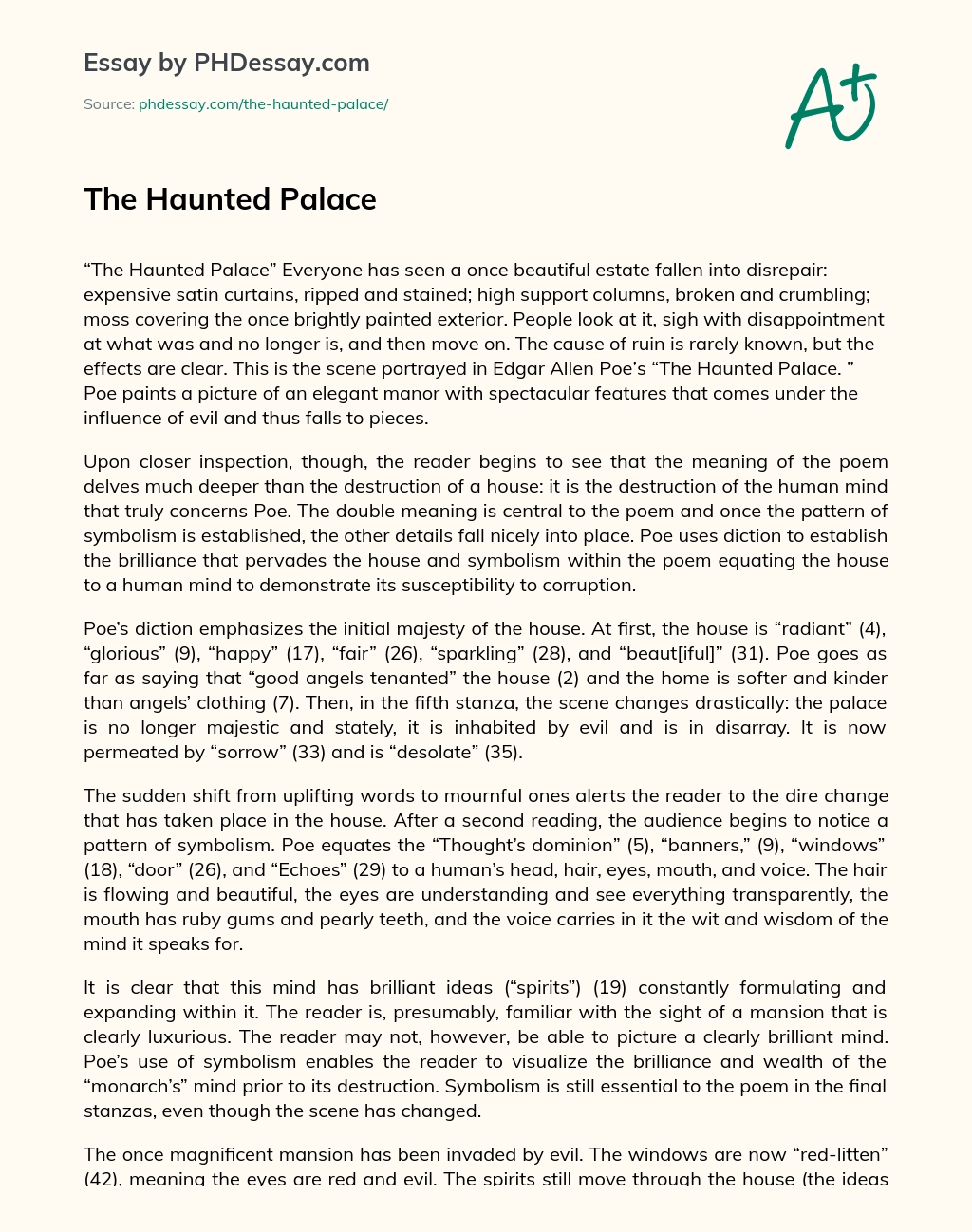 The Haunted Palace essay