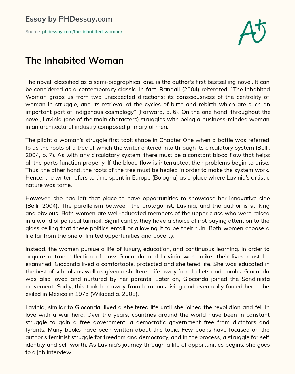 The Inhabited Woman essay
