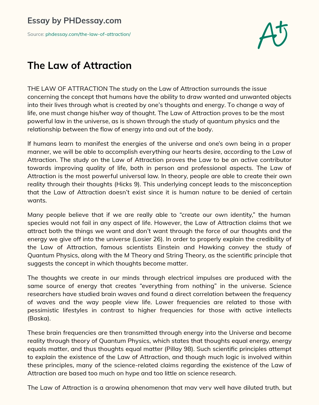 The Law of Attraction essay