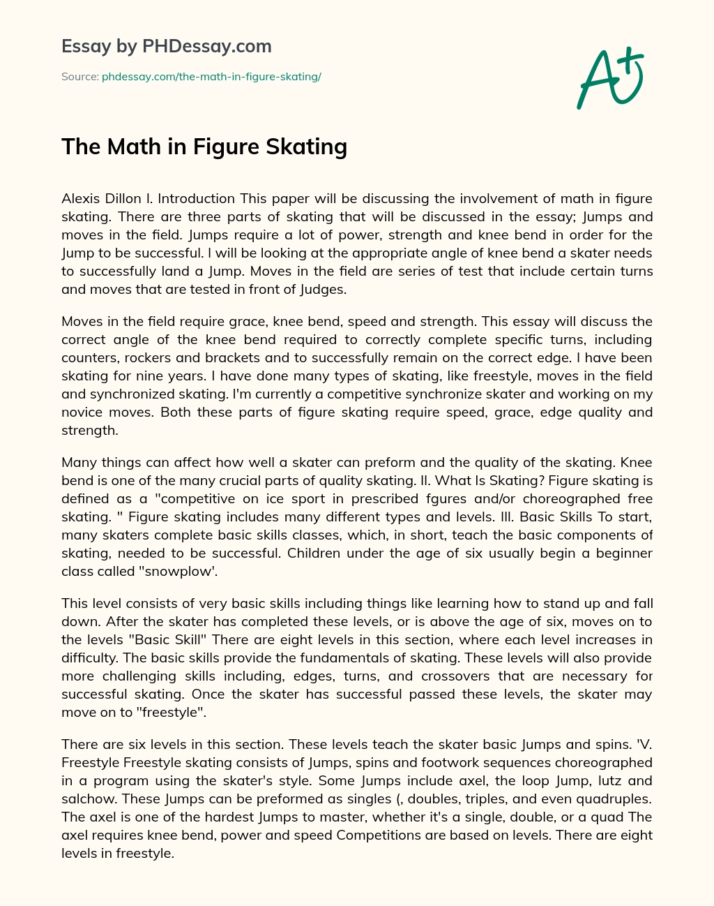 The Math in Figure Skating essay