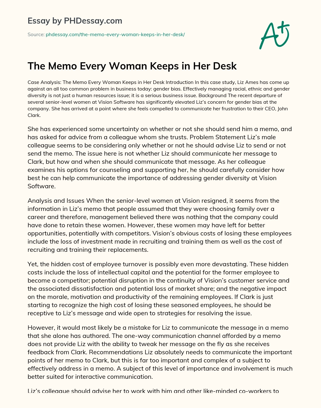 The Memo Every Woman Keeps in Her Desk essay