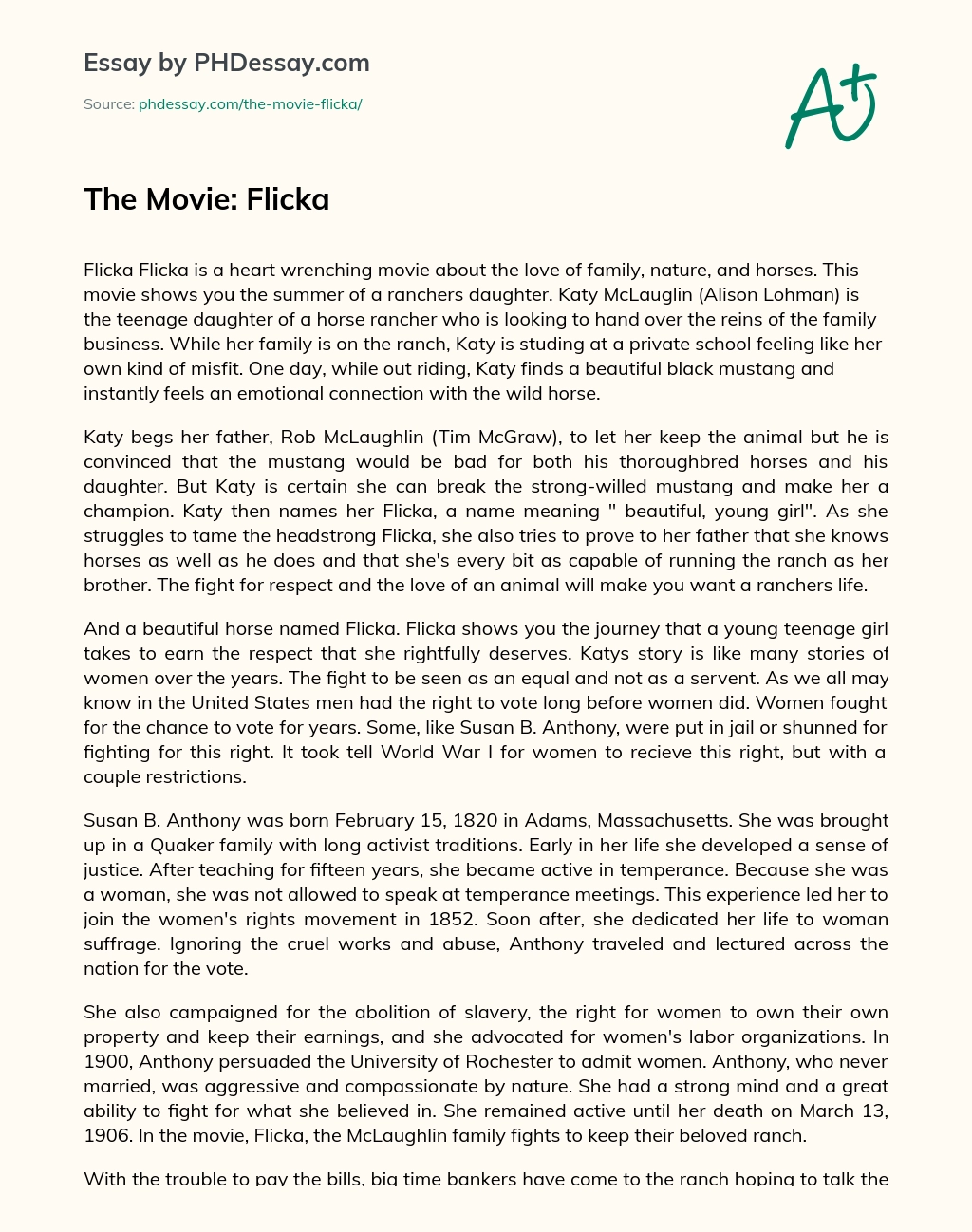 The Movie: Flicka essay
