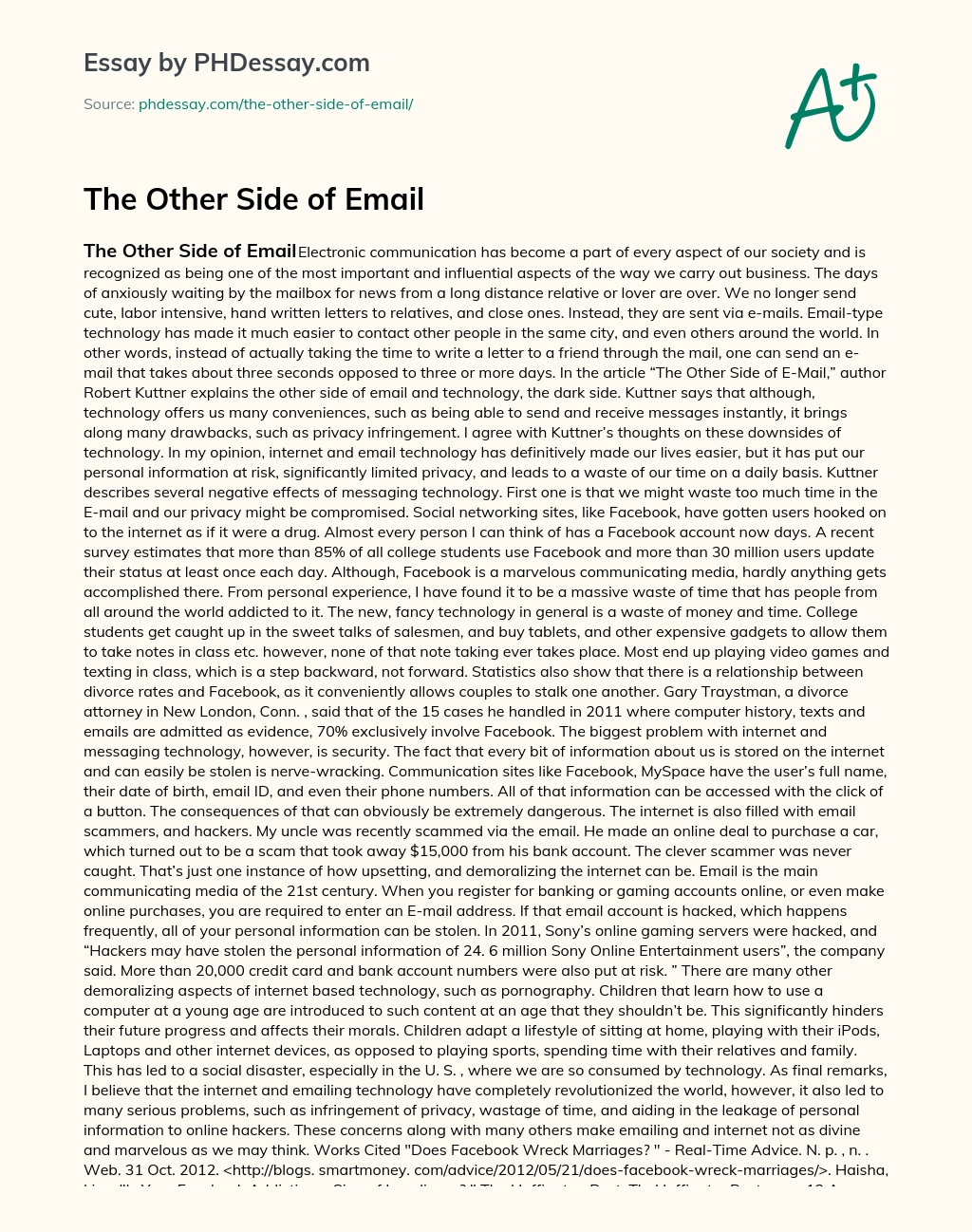 The Other Side of Email essay