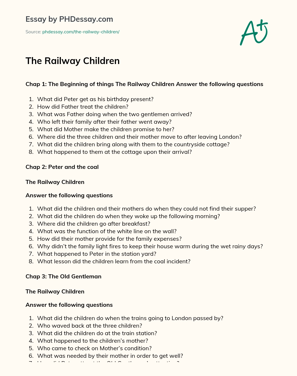 The Railway Children essay
