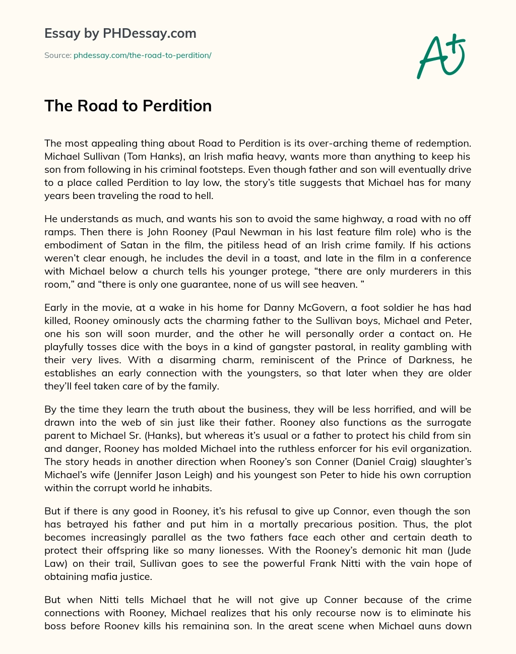 The Road to Perdition essay