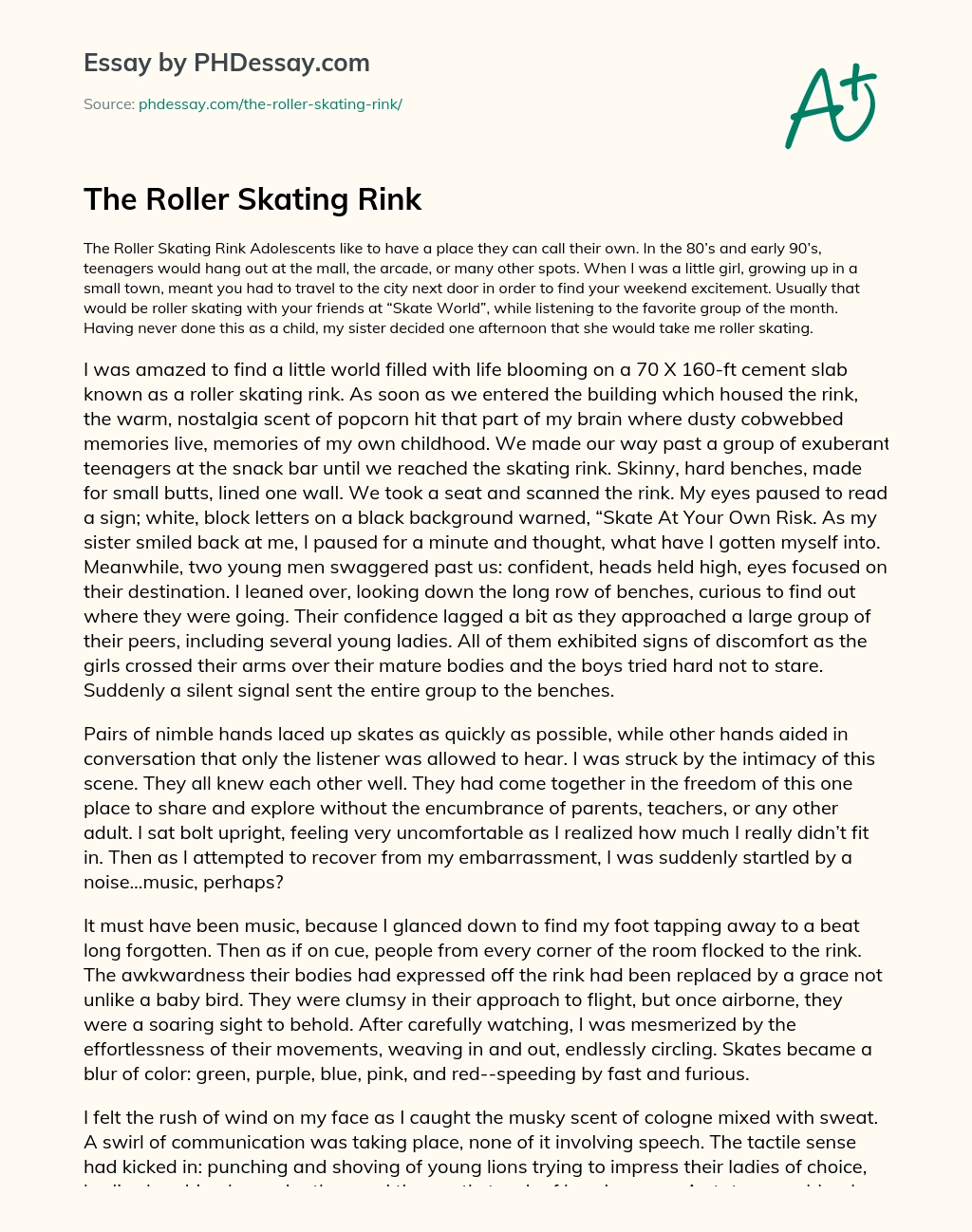 The Roller Skating Rink essay