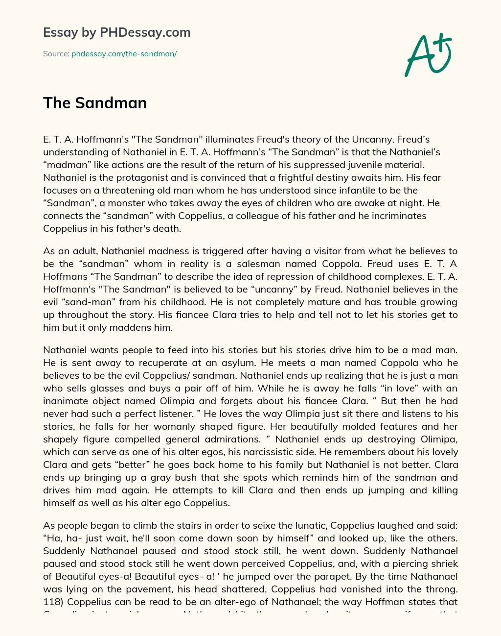 The Sandman essay