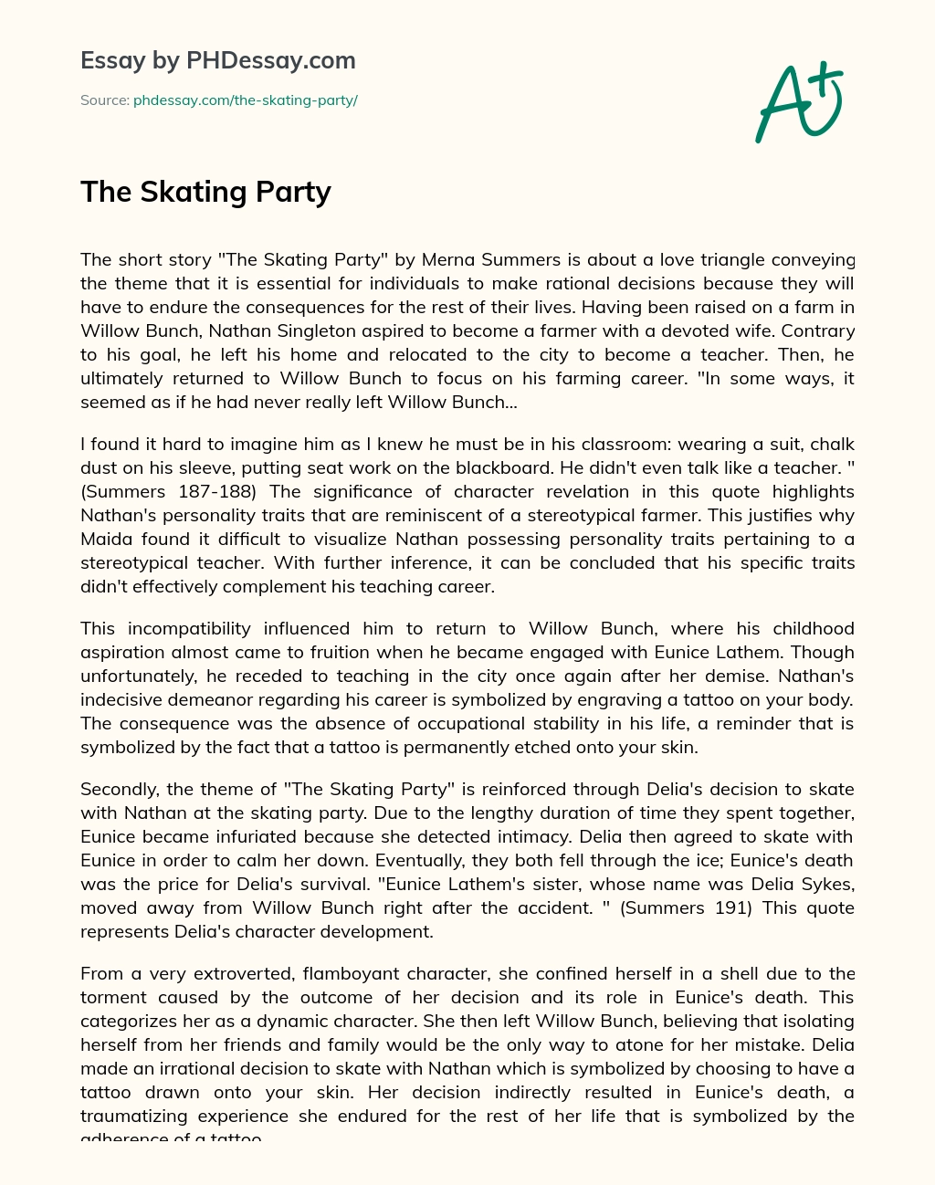 The Skating Party essay