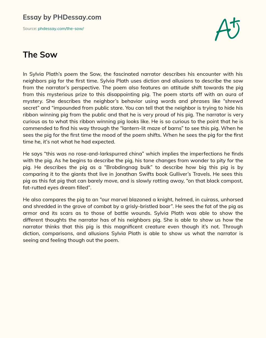 The Sow essay