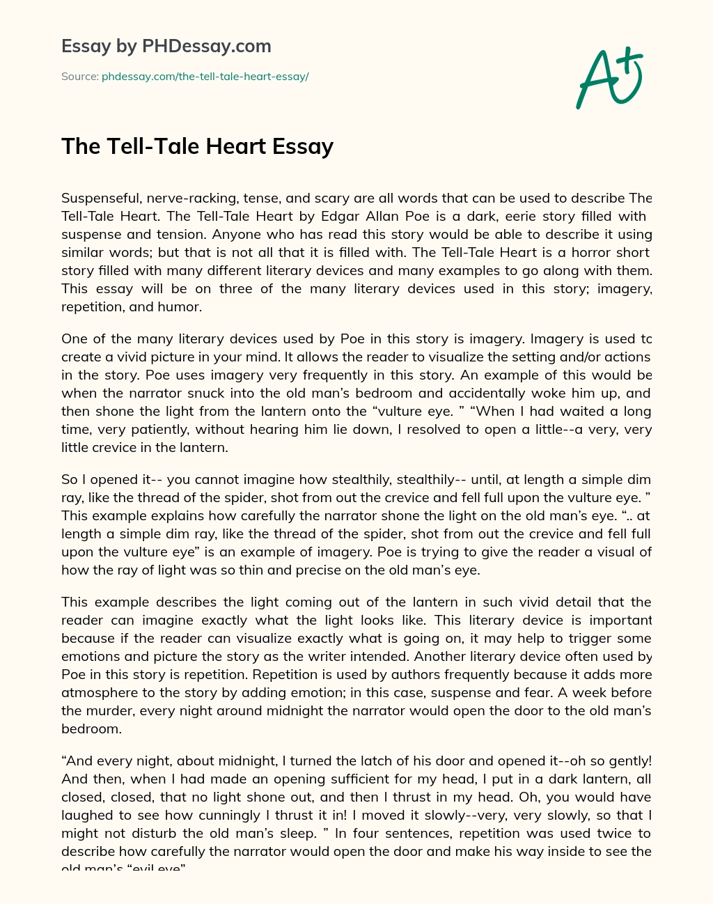 the tell tale heart essay topics
