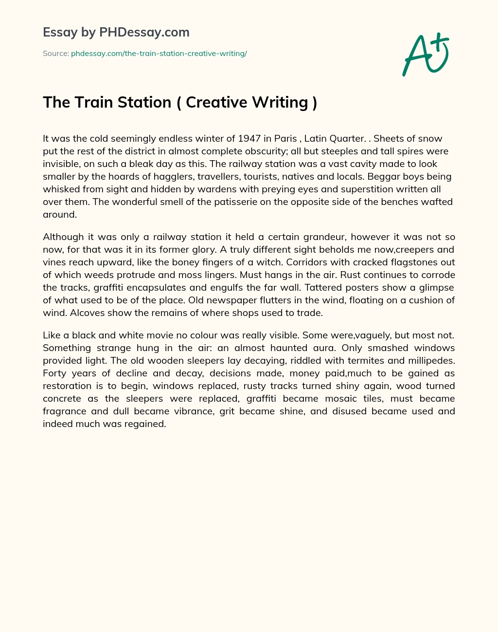 The Train Station ( Creative Writing ) essay