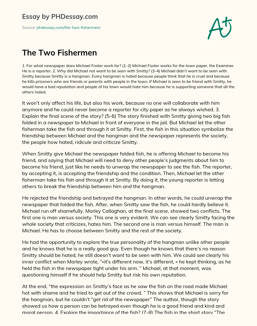 The Two Fishermen essay