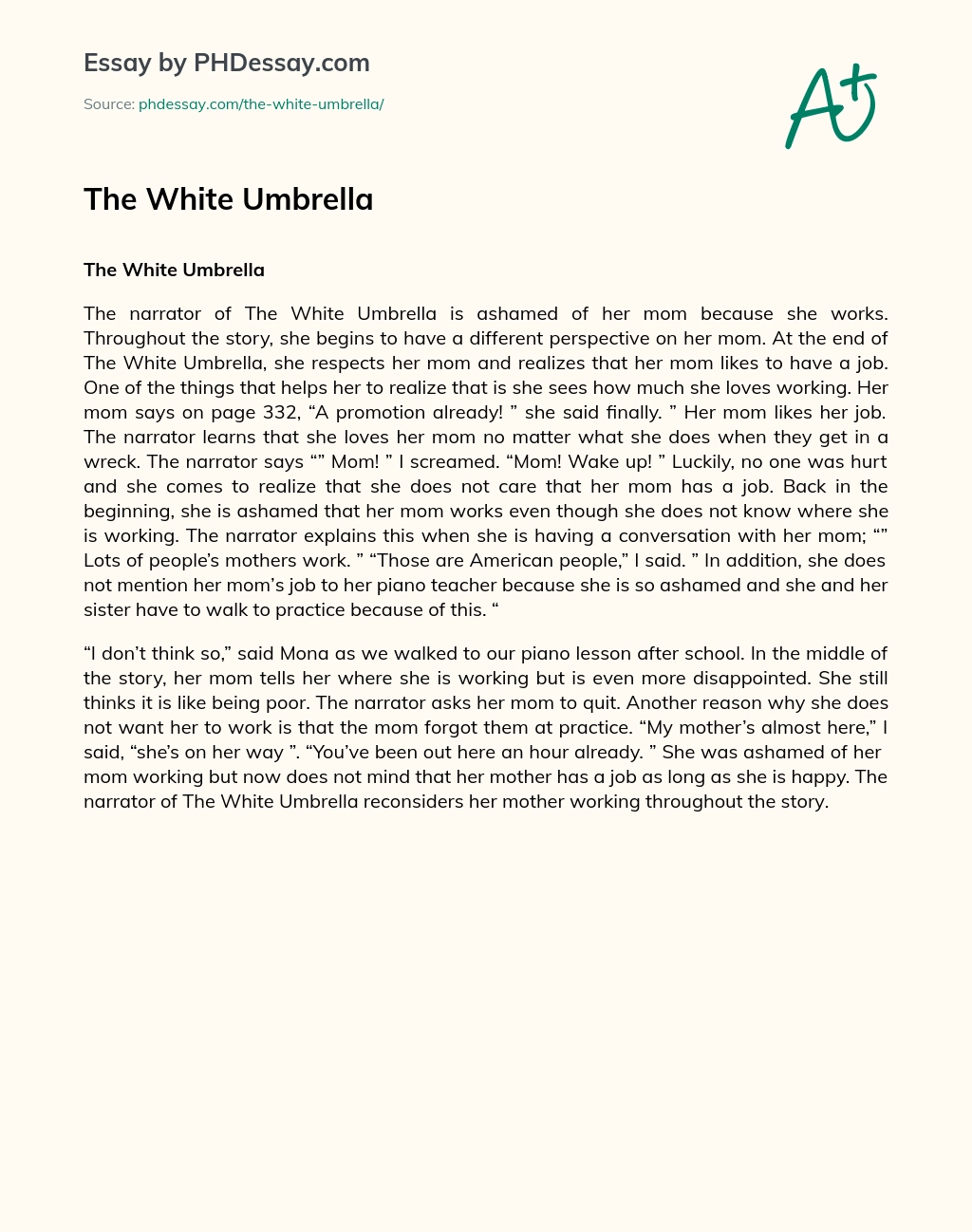 The White Umbrella essay