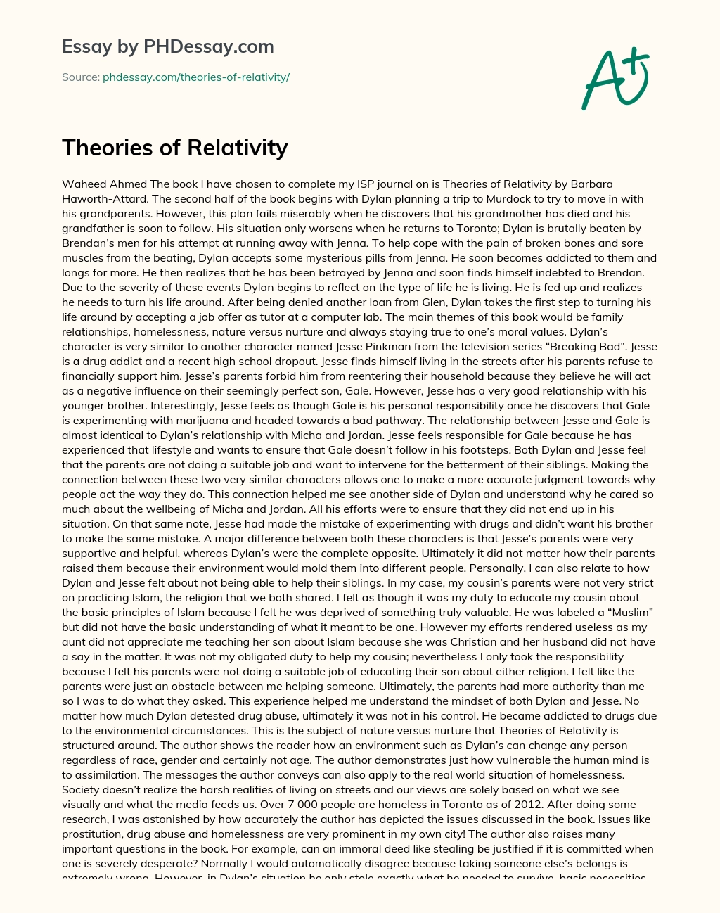 Theories of Relativity essay