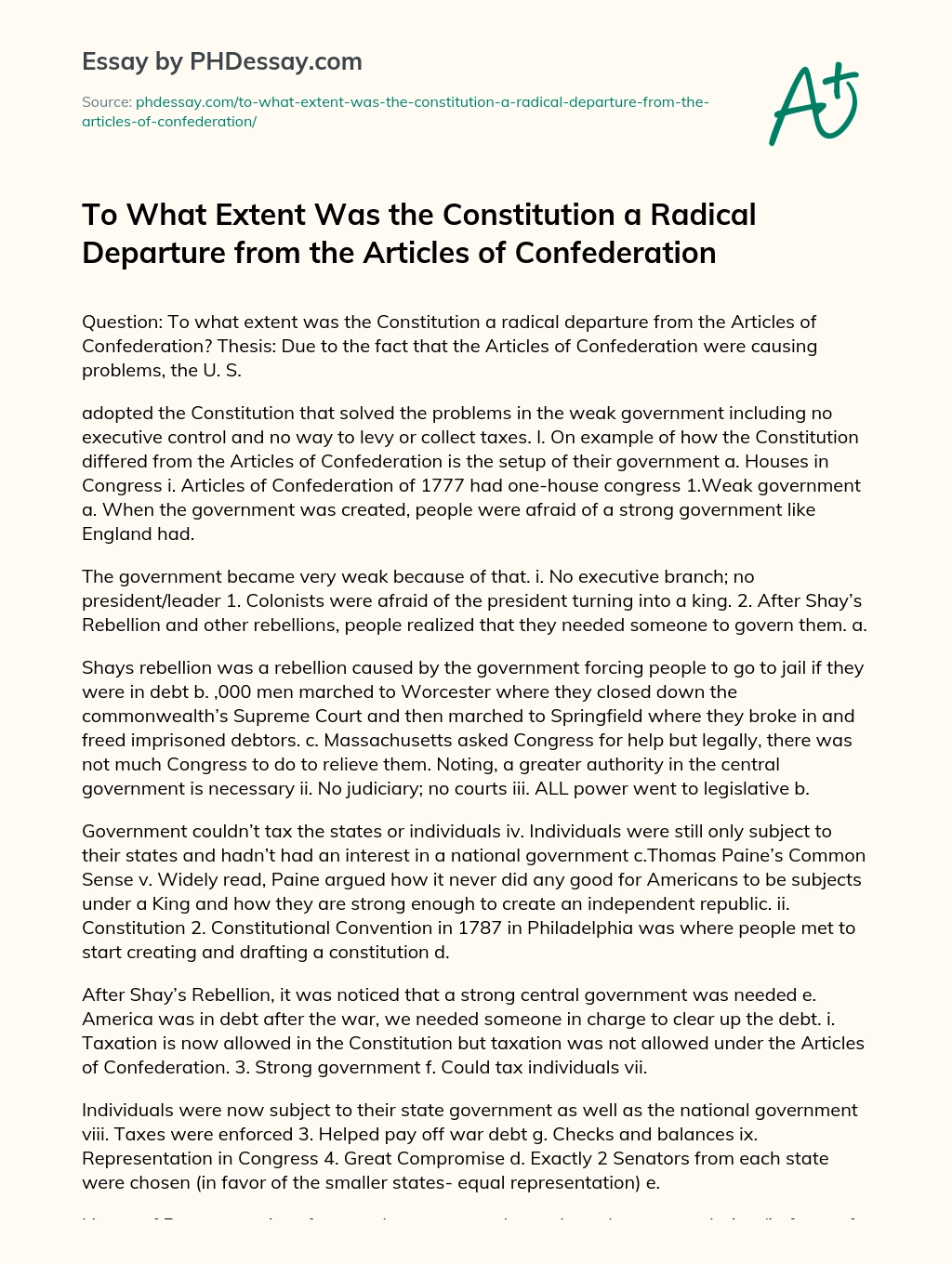 problems with the articles of confederation
