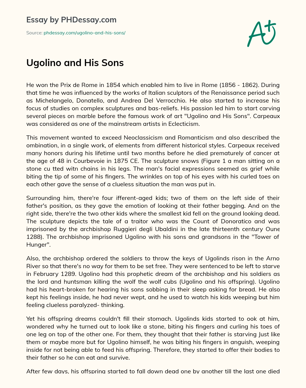 Ugolino and His Sons essay