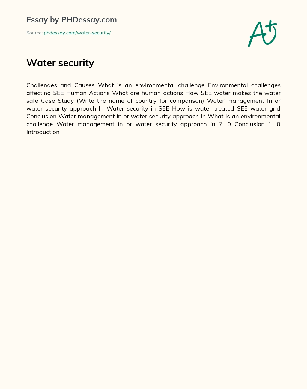 Environmental Challenges and Human Actions in SEE: Water Management and Security Approach essay