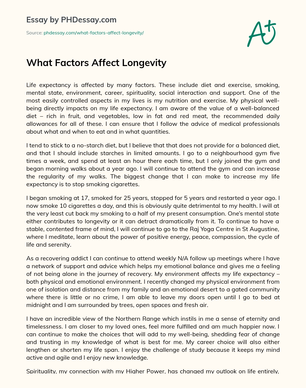 What Factors Affect Longevity essay