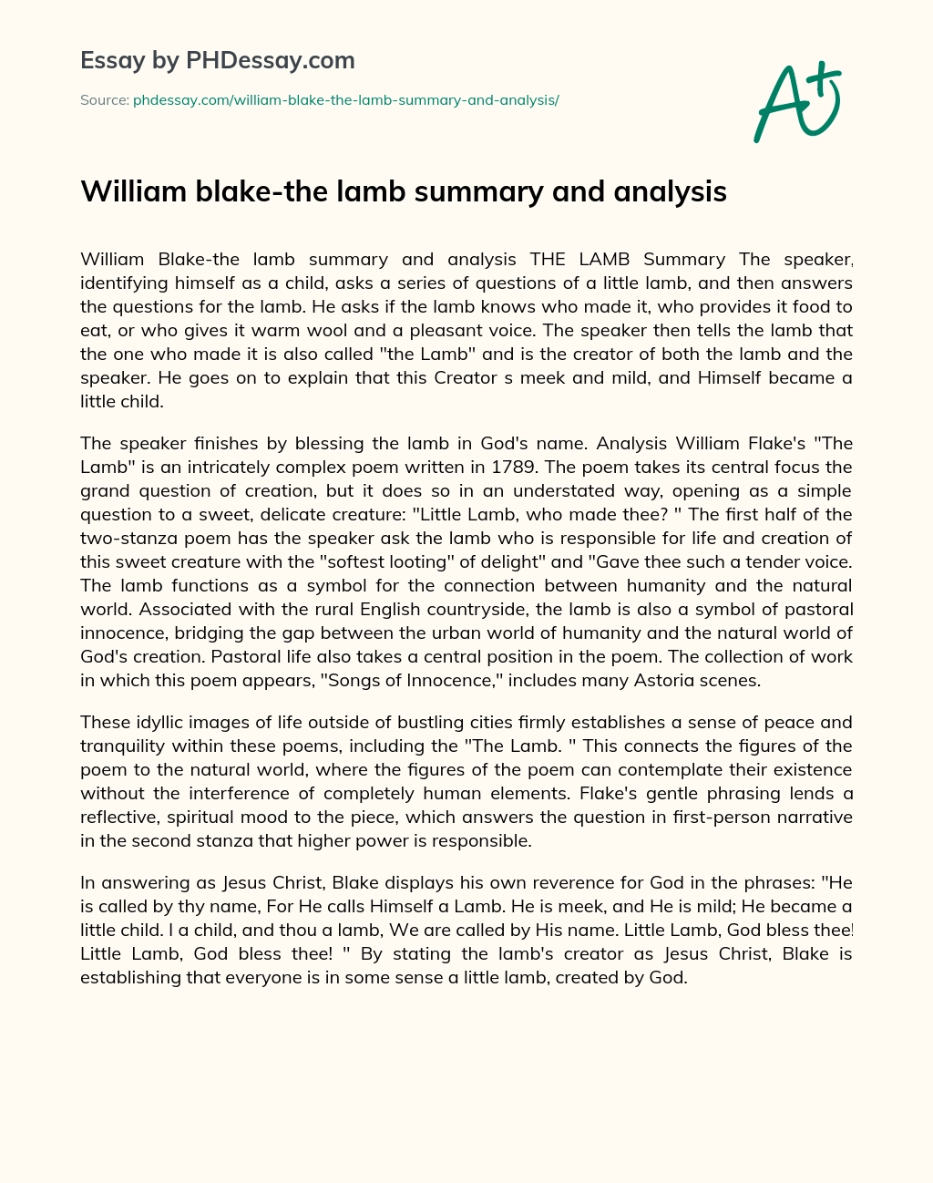 william blake research paper